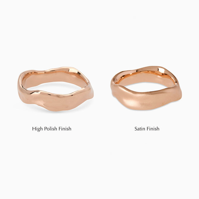 Custom Wave Ring (Stone & Engraving) | Rose Gold