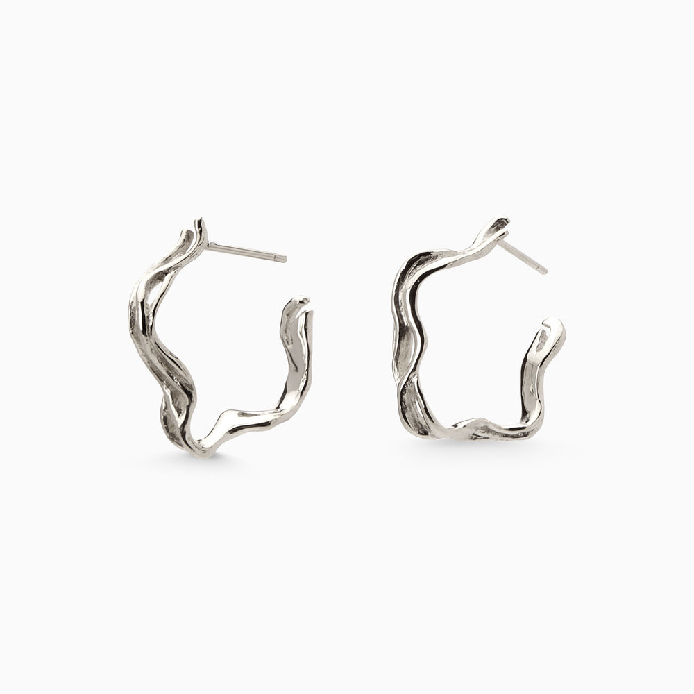 Sculpt Hoops | White Gold