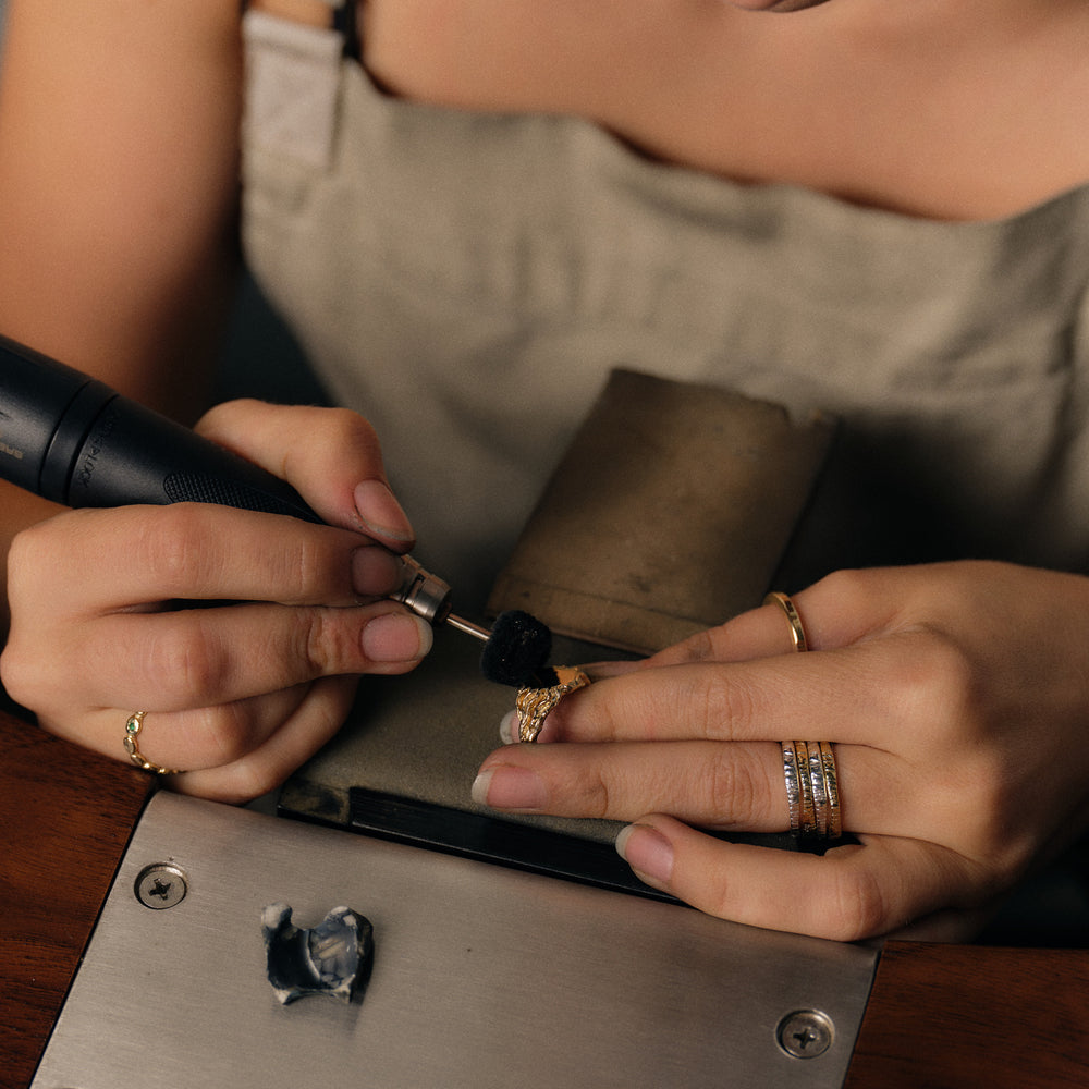 Ridge Ring | Solid Yellow Gold