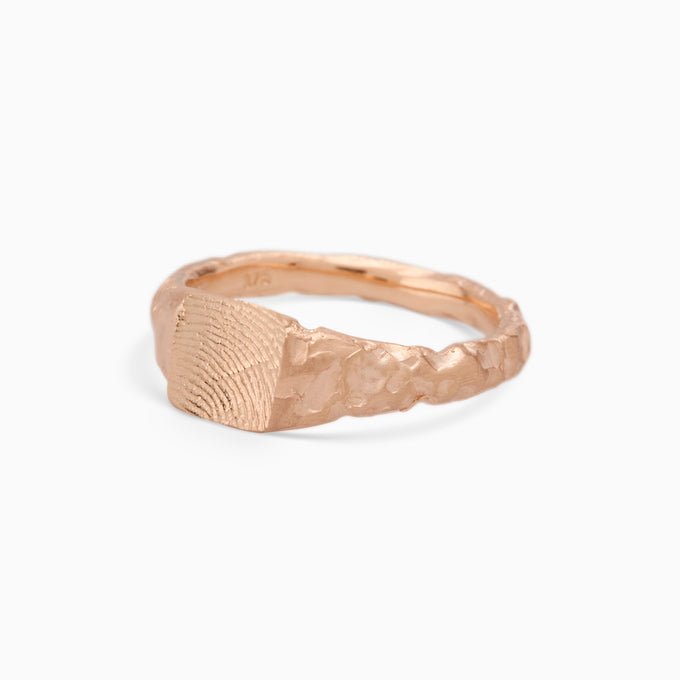 Impression™ Slate Signet Ring | Rose Gold