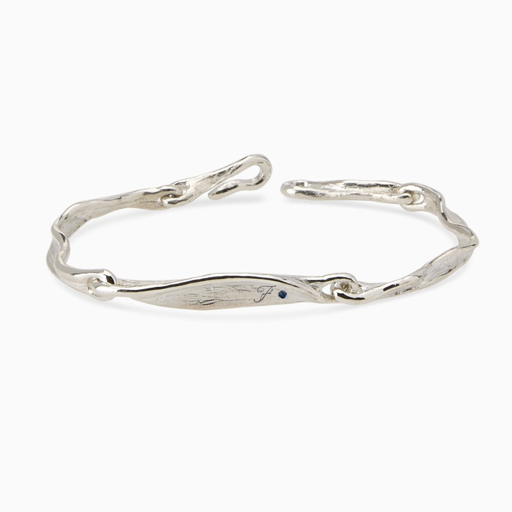 Custom Sculpt Tag Bracelet (Stones & Engraving) | Silver