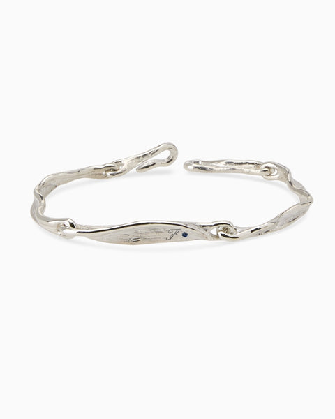 Custom Sculpt Tag Bracelet (Stones & Engraving) | Silver