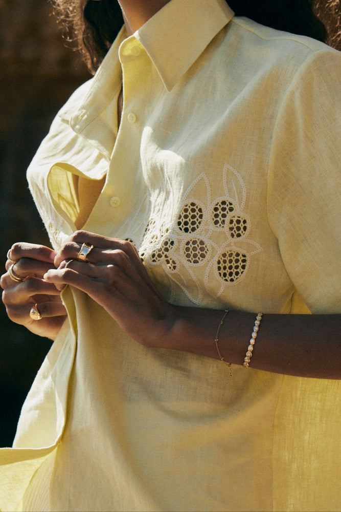 Pebble Diamond Cuff  | Solid Yellow Gold
