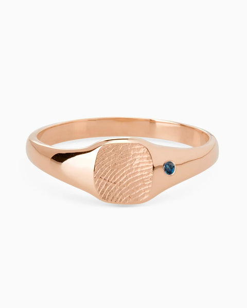 Impression™ Petite Square Signet Ring | Rose Gold