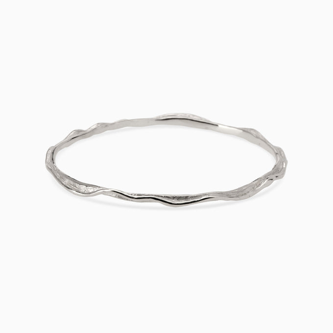 Sculpt Bangle | White Gold