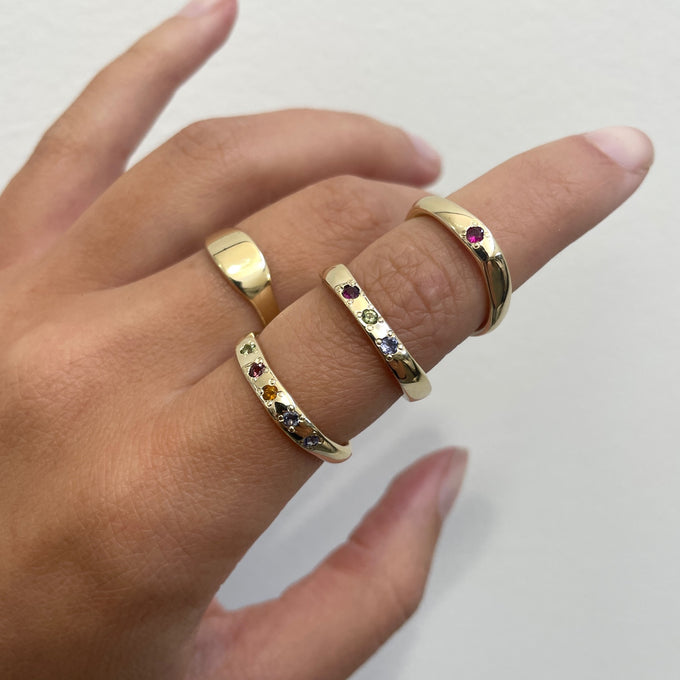 Collective Stone Ring | Solid Yellow Gold