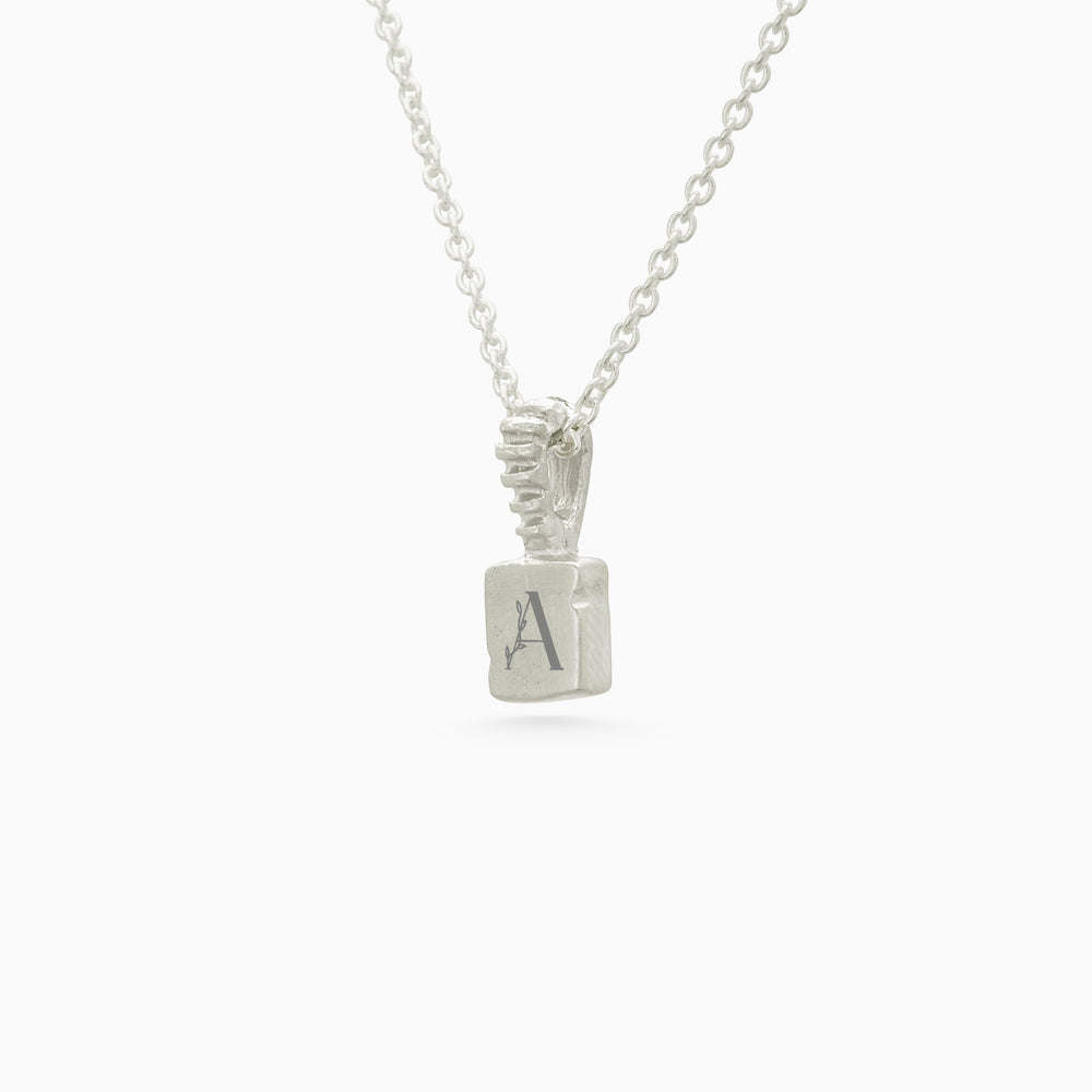 Custom X-Mini Slate Pendant (Stones & Engraving) | Silver
