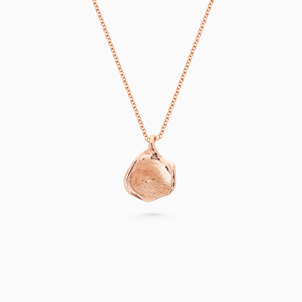 Custom Engraved Wave Pendant | Rose Gold