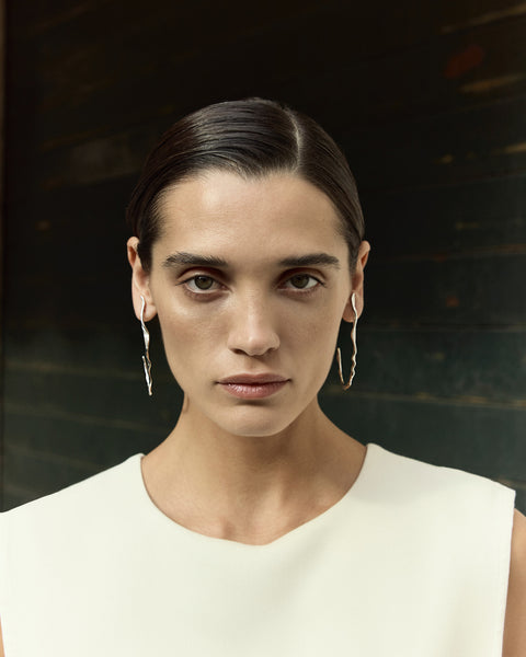 Sculpt Teardrop Hoops | Silver