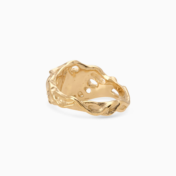 Ivy Oval Signet Ring | Yellow Gold