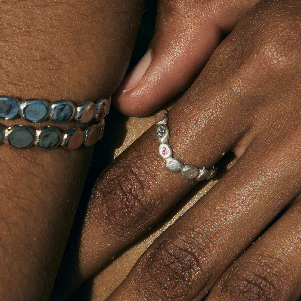 Pebble Circuit Ring | Silver