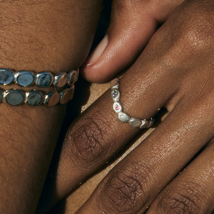 Pebble Circuit Ring | Silver