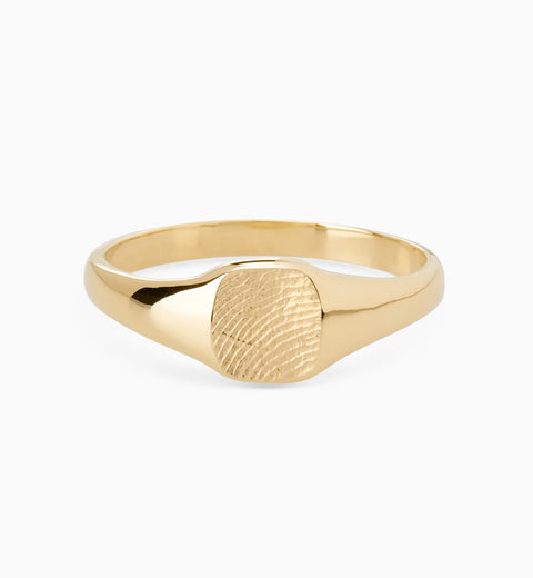 Impression™ Petite Square Signet Ring | Yellow Gold