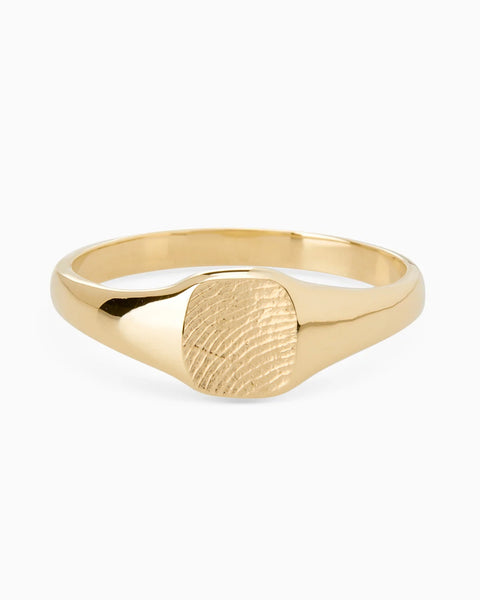 Impression™ Petite Square Signet Ring | Yellow Gold