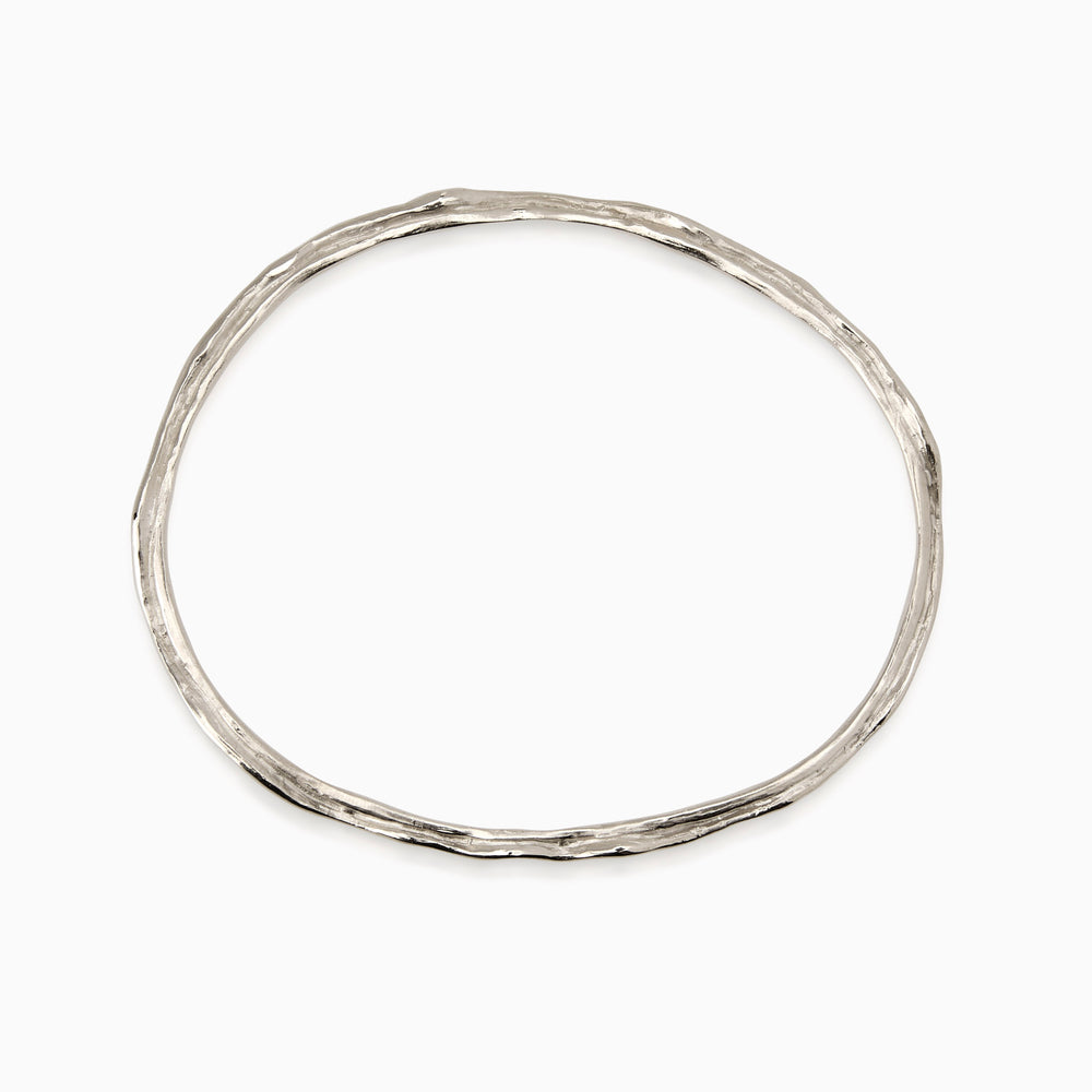 Sculpt Bangle | White Gold