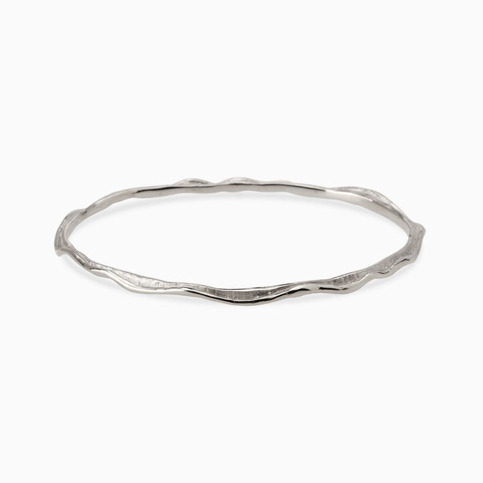 Sculpt Bangle | White Gold