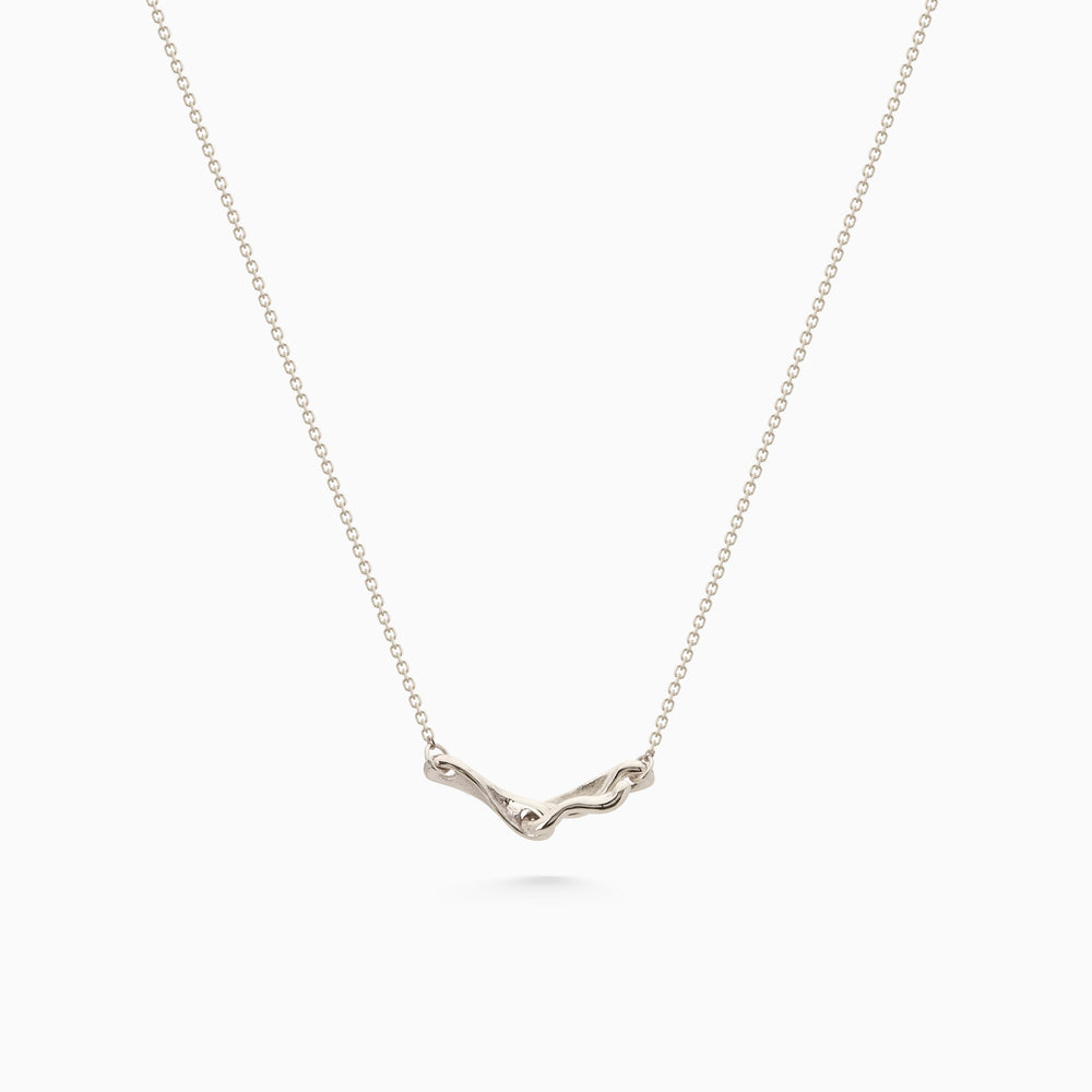 Sculpt Bar Necklace | Silver