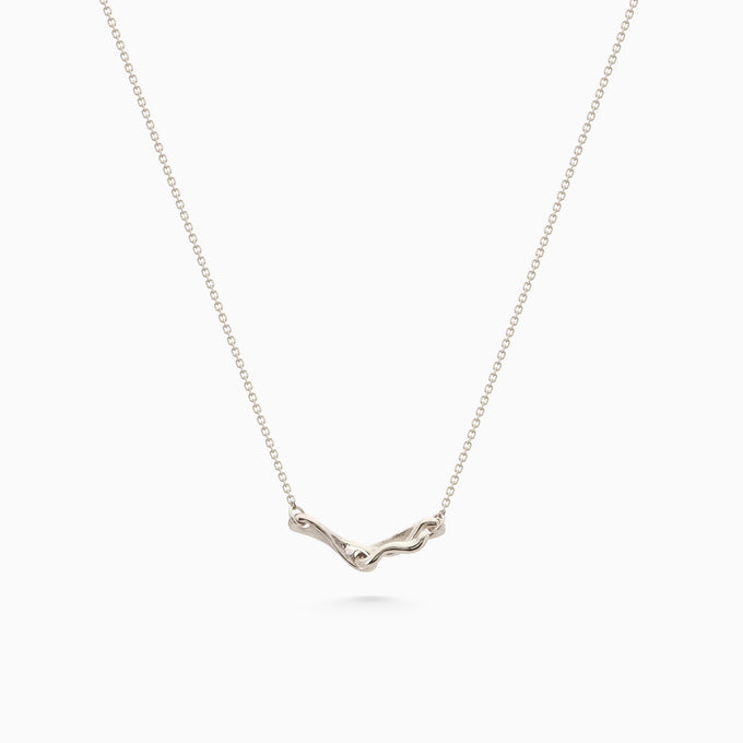 Sculpt Bar Necklace | Silver