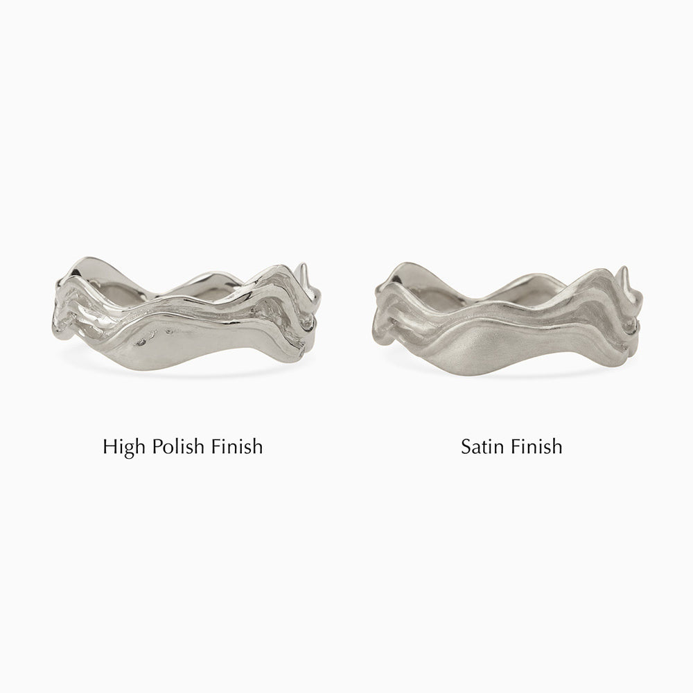 Sculpt Band Ring | White Gold