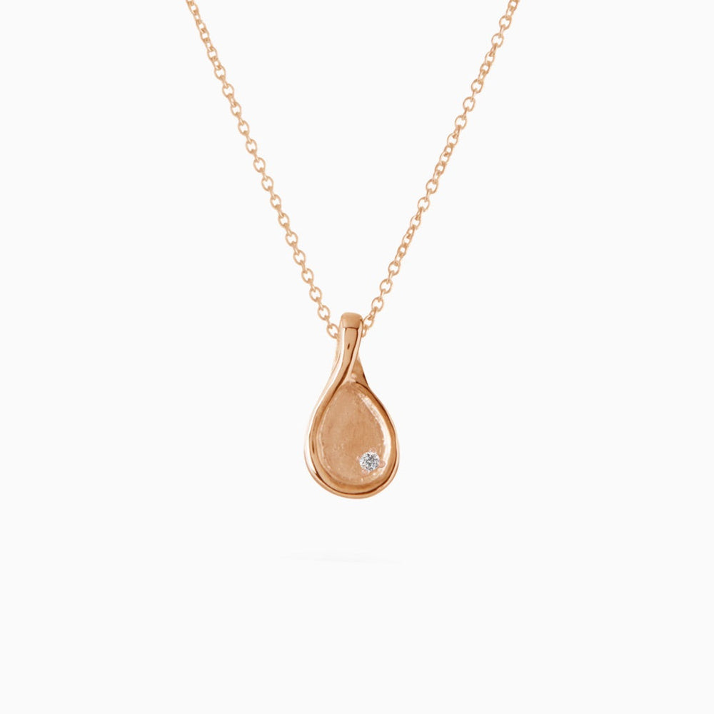 Custom Forma Pendant (Stones & Engraving) | Rose Gold