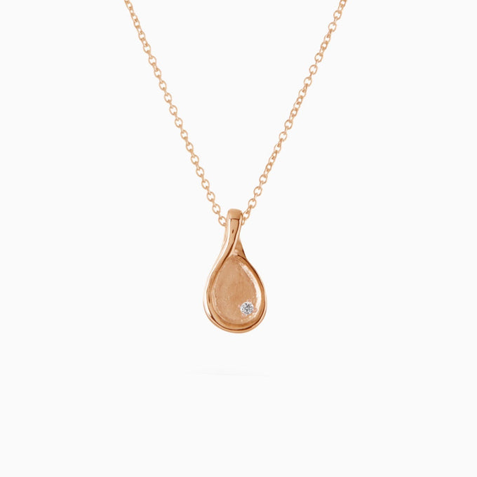 Custom Forma Pendant (Stones & Engraving) | Rose Gold