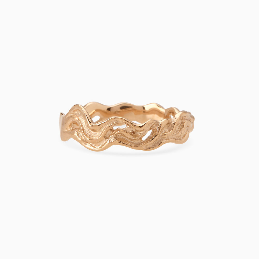 Narrow Sculpt Band Ring | Rose Gold