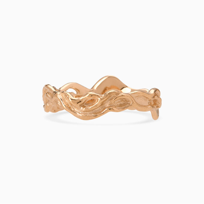 Narrow Sculpt Band Ring | Rose Gold