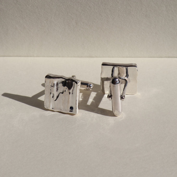 Veil Stone Cufflinks | Silver