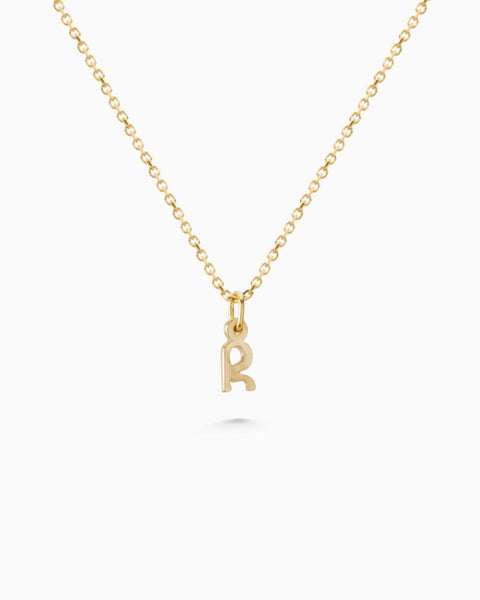 Tiny Letter Pendant | Solid Gold