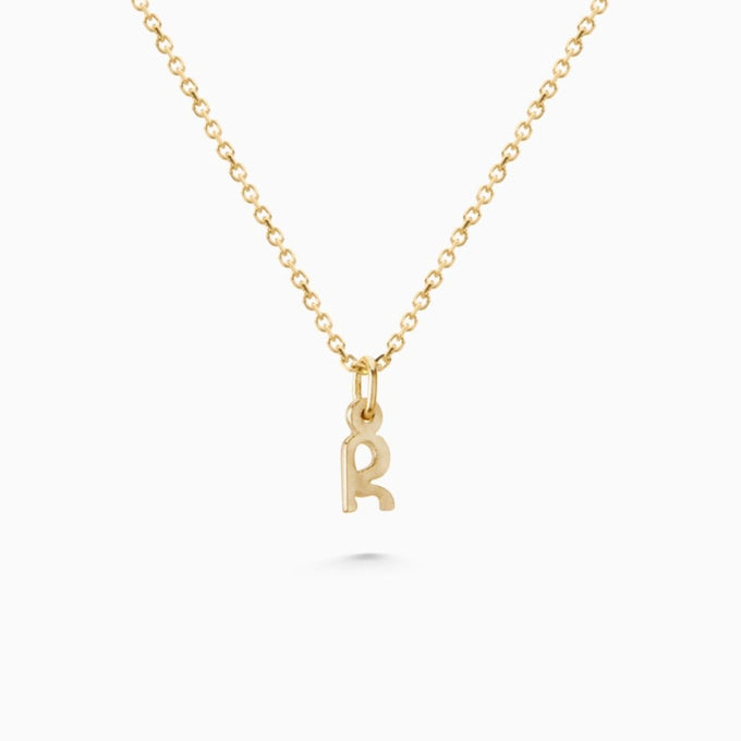 Tiny Letter Pendant | Solid Gold