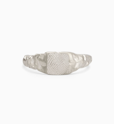 Impression™ Slate Signet Ring | Silver