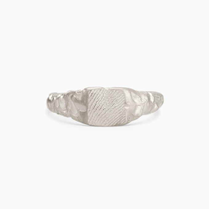 Impression™ Slate Signet Ring | Silver