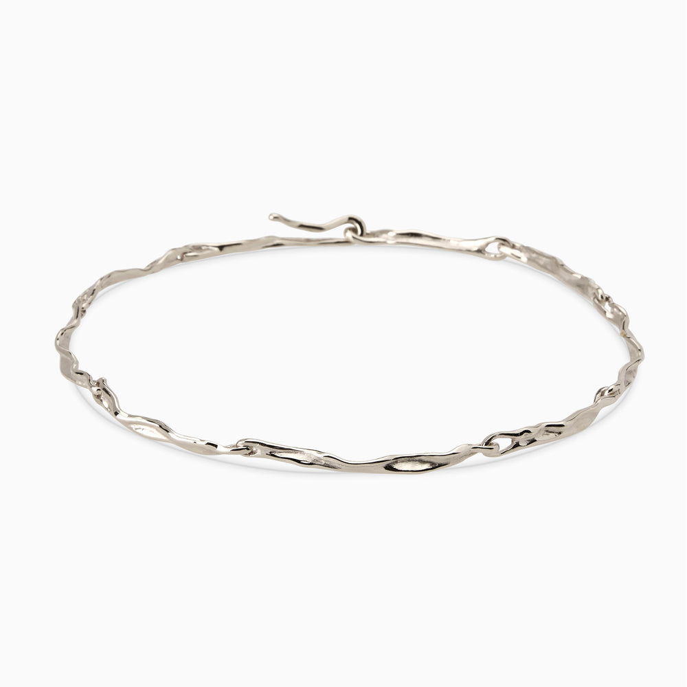 Sculpt Necklace | White Gold