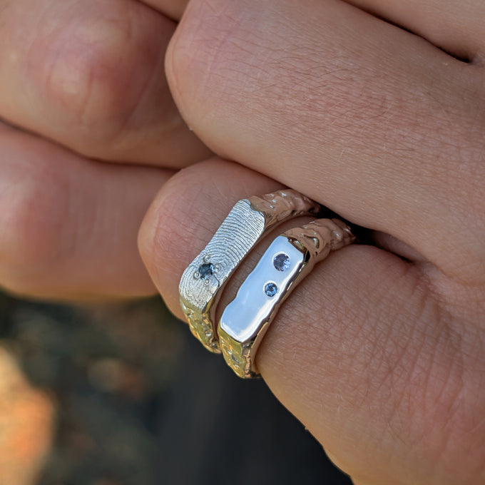 Custom Mason Ring (Stones & Engraving) | Silver