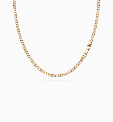 Anvil Tag Stone Necklace | Yellow Gold