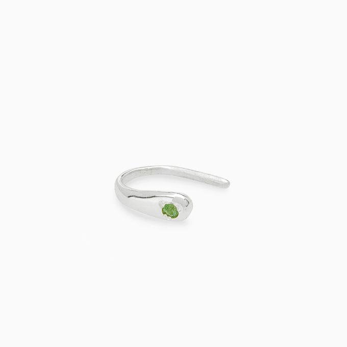 Birthstone Arc Huggie | Silver