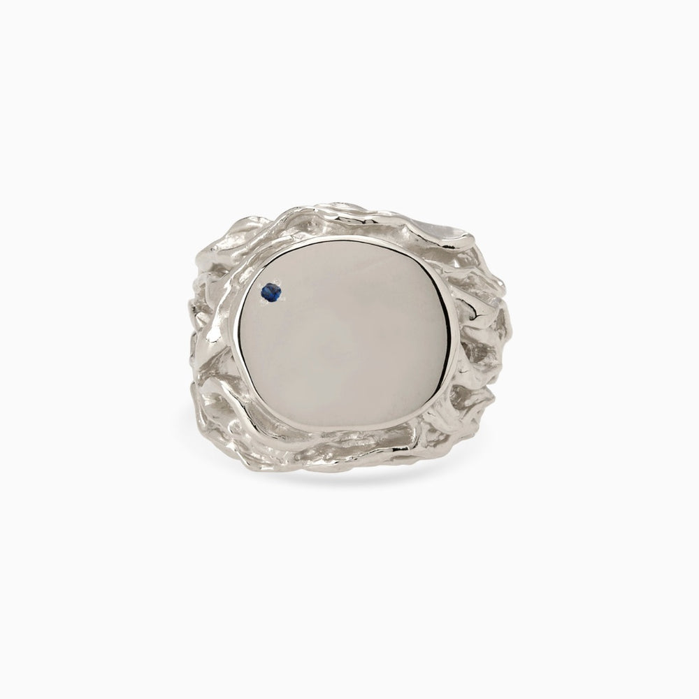 Ivy Stone Signet Ring | White Gold