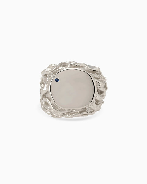 Ivy Stone Signet Ring | White Gold