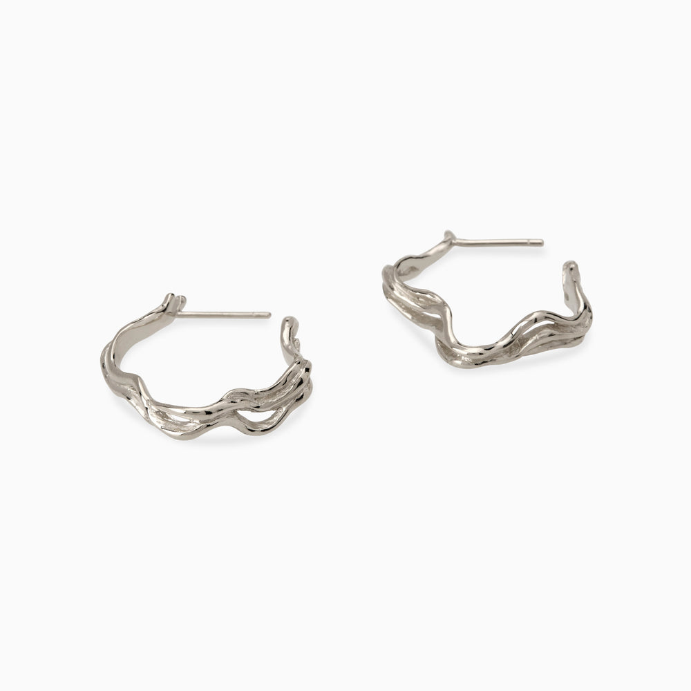 Sculpt Hoops | White Gold