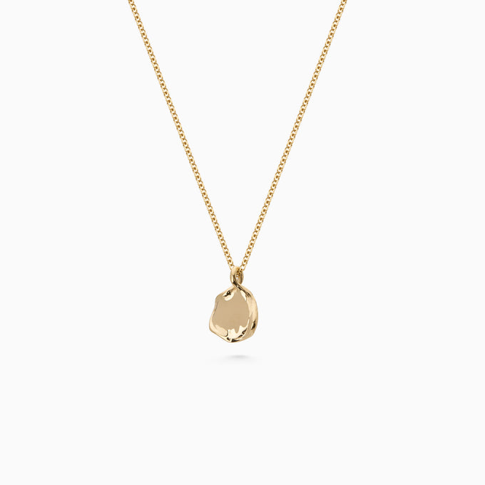 Custom Engraved Wave Pendant | Yellow Gold