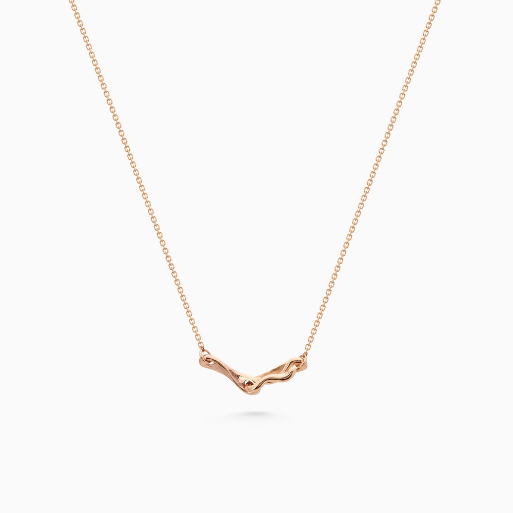 Sculpt Bar Necklace | Rose Gold