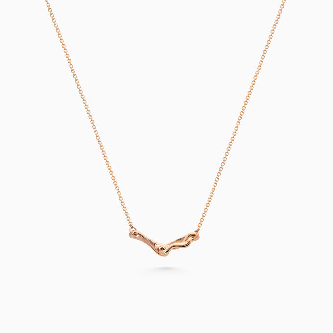 Sculpt Bar Necklace | Rose Gold
