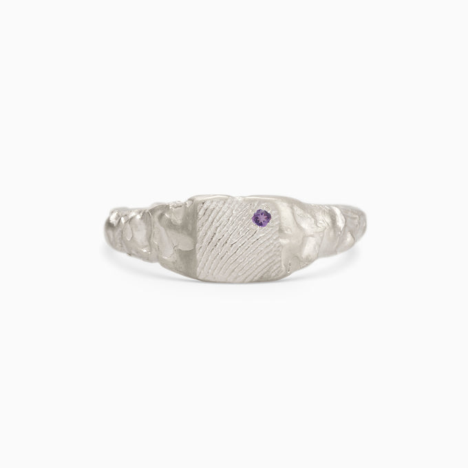 Impression™ Slate Signet Ring | Silver