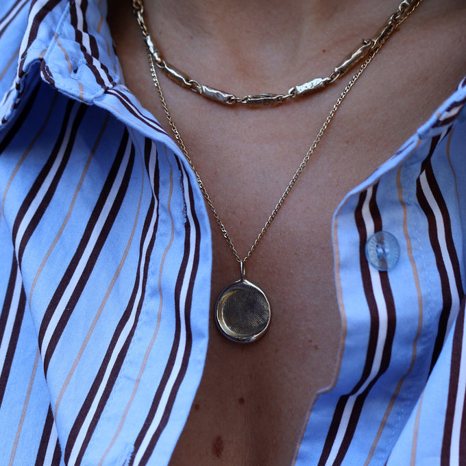 Chunky Hammered Necklace | Yellow Gold - Available Now
