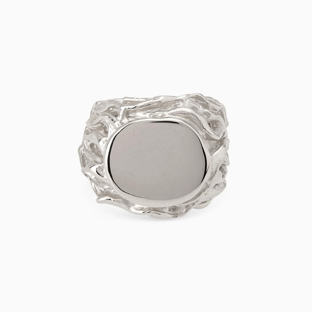 Ivy Signet Ring | White Gold