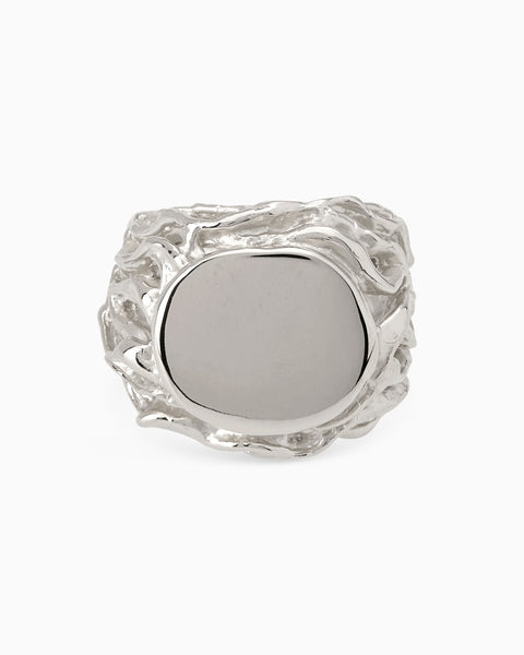 Ivy Signet Ring | White Gold