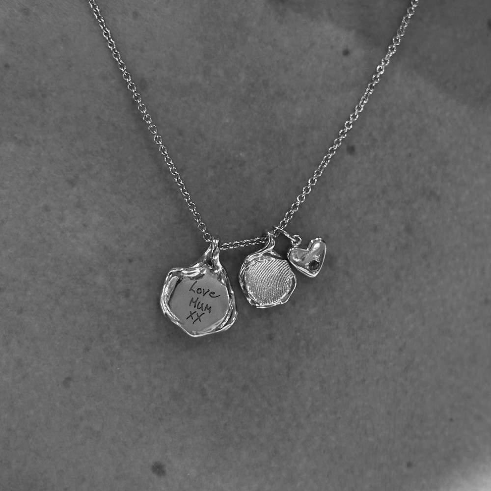 Custom Engraved Wave Pendant | Silver
