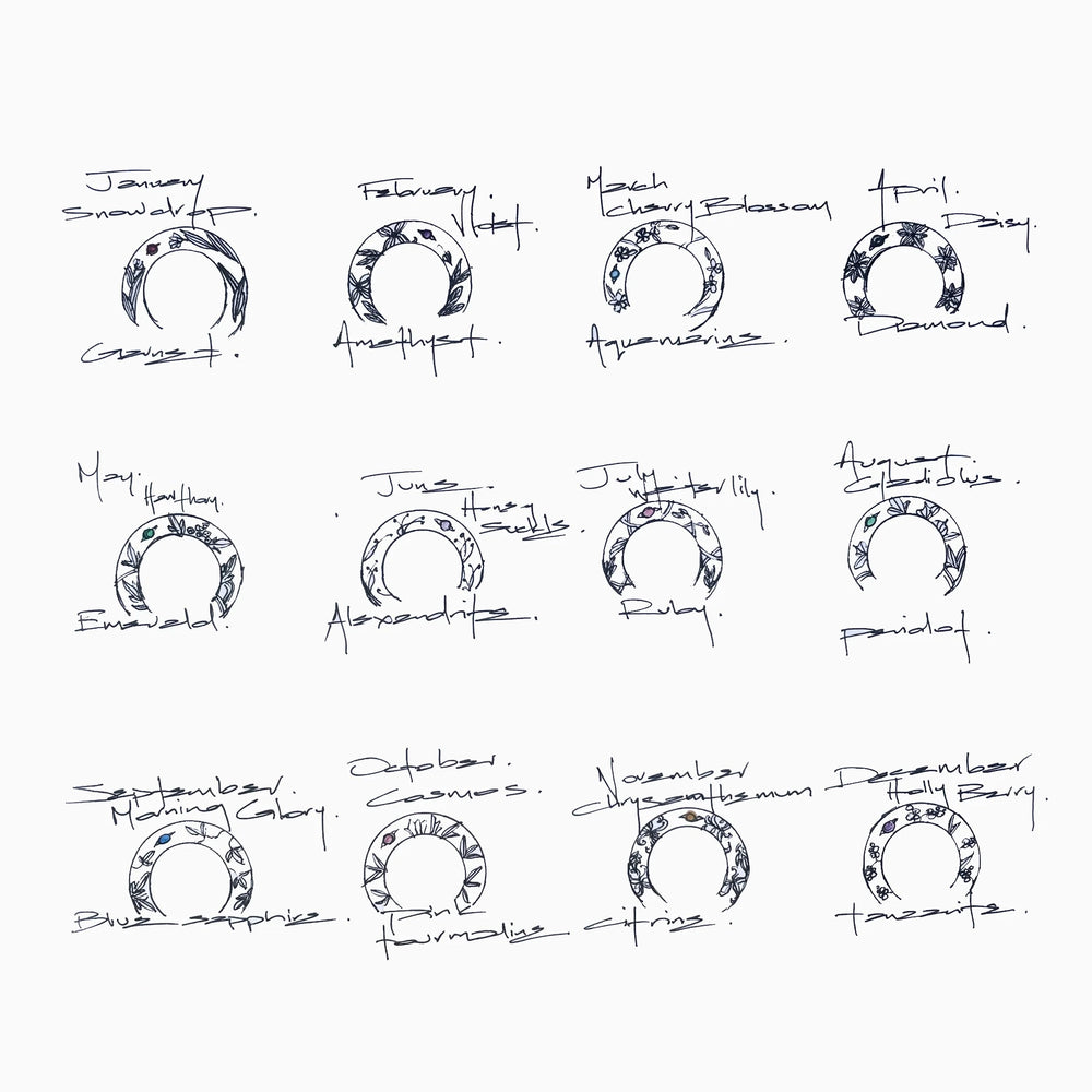 Birthflower Cuff | Silver