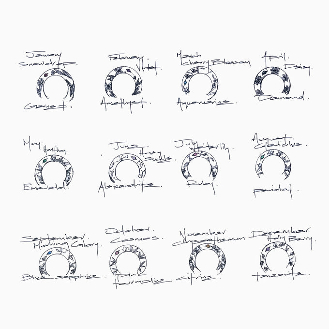 Birthflower Cuff | Silver