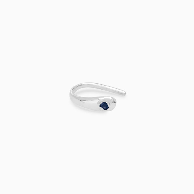 Birthstone Arc Huggie | Silver